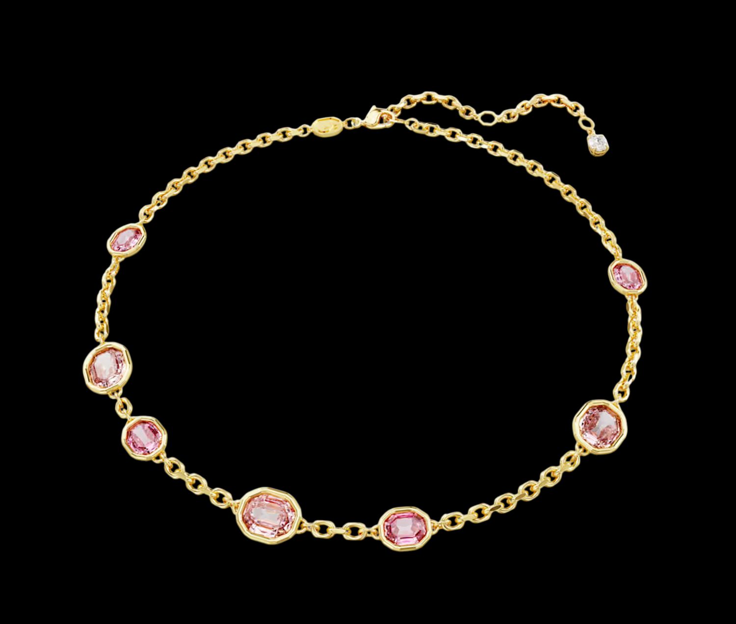 Imber Necklace Octagon Cut, Pink, Gold-Tone-5684239