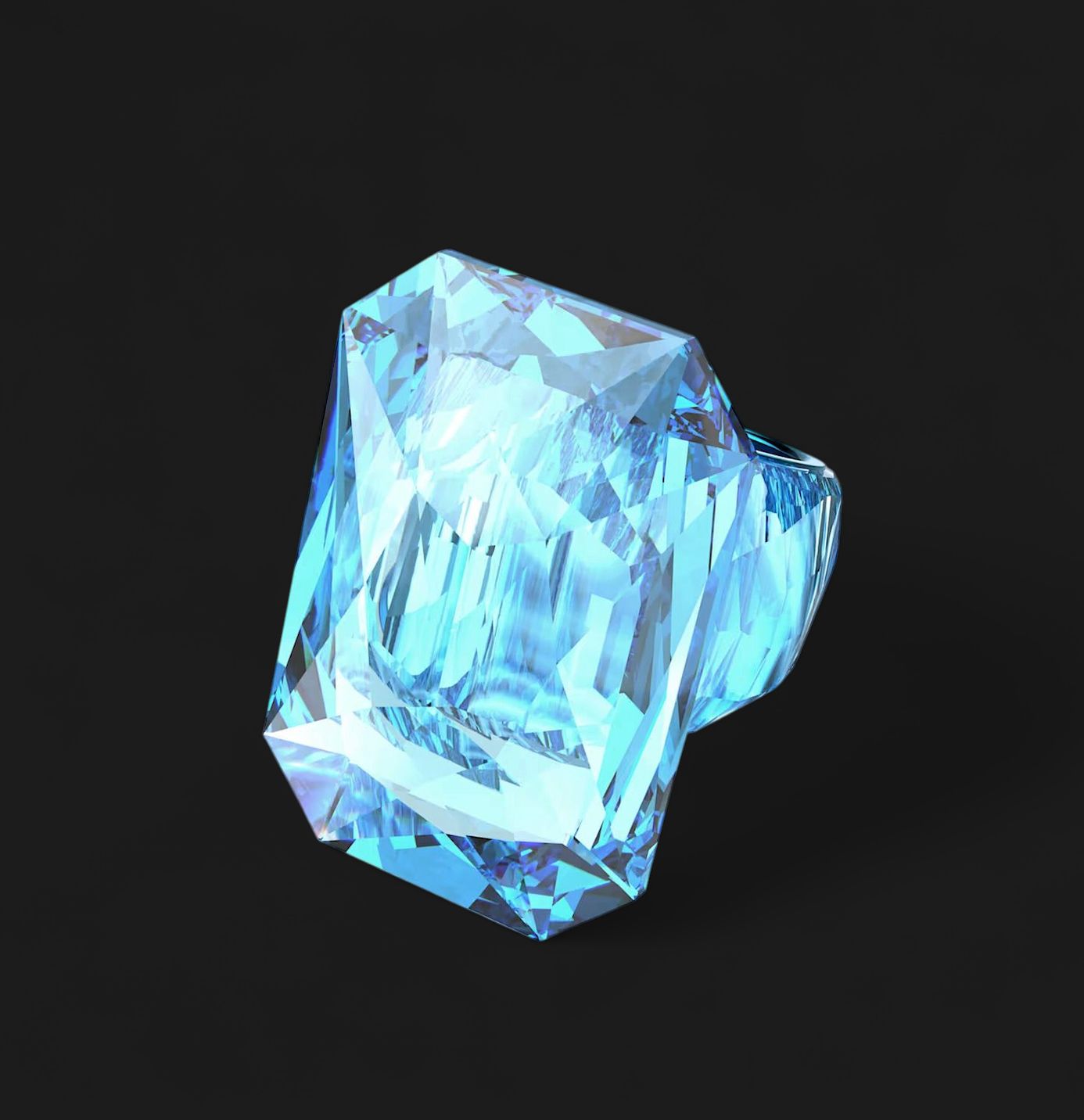 Lucent Cocktail Ring in Blue  (Size 52) 5607354