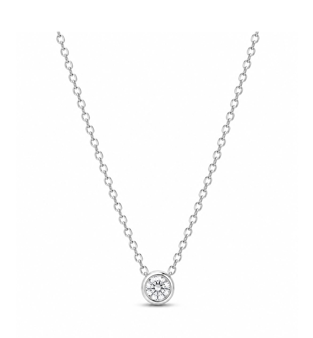Pandora Era Bezel Sterling Silver Lab-Grown Diamond Pendant - 392885C01-45