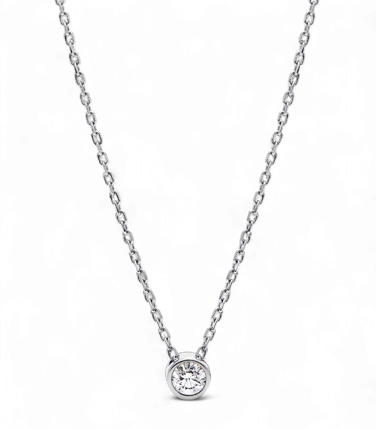 Era Bezel Sterling Silver Lab-Grown Diamond (0.25ct) Pendant-392876C01-45