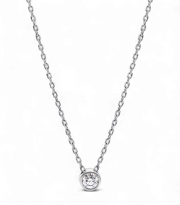 Era Bezel Sterling Silver Lab-Grown Diamond (0.25ct) Pendant-392876C01-45