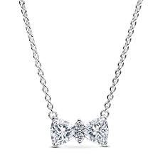 Sparkling Bow Necklace - 393509C01-45