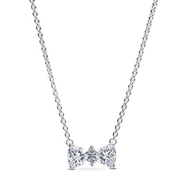 Sparkling Bow Necklace - 393509C01-45