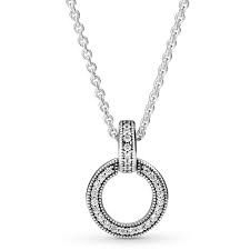 Double Circle Pendant &amp; Necklace - 399487C01-45