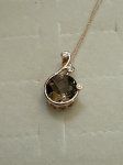 Smoky Quartz/Dia Music Note Pendant-repairs