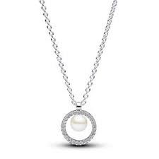 Freshwater Cultured Pearl &amp; Pavé Collier Necklace - 393165C01-45