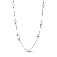 Freshwater Cultured Pearl Station Chain Necklace - 393175C01-45