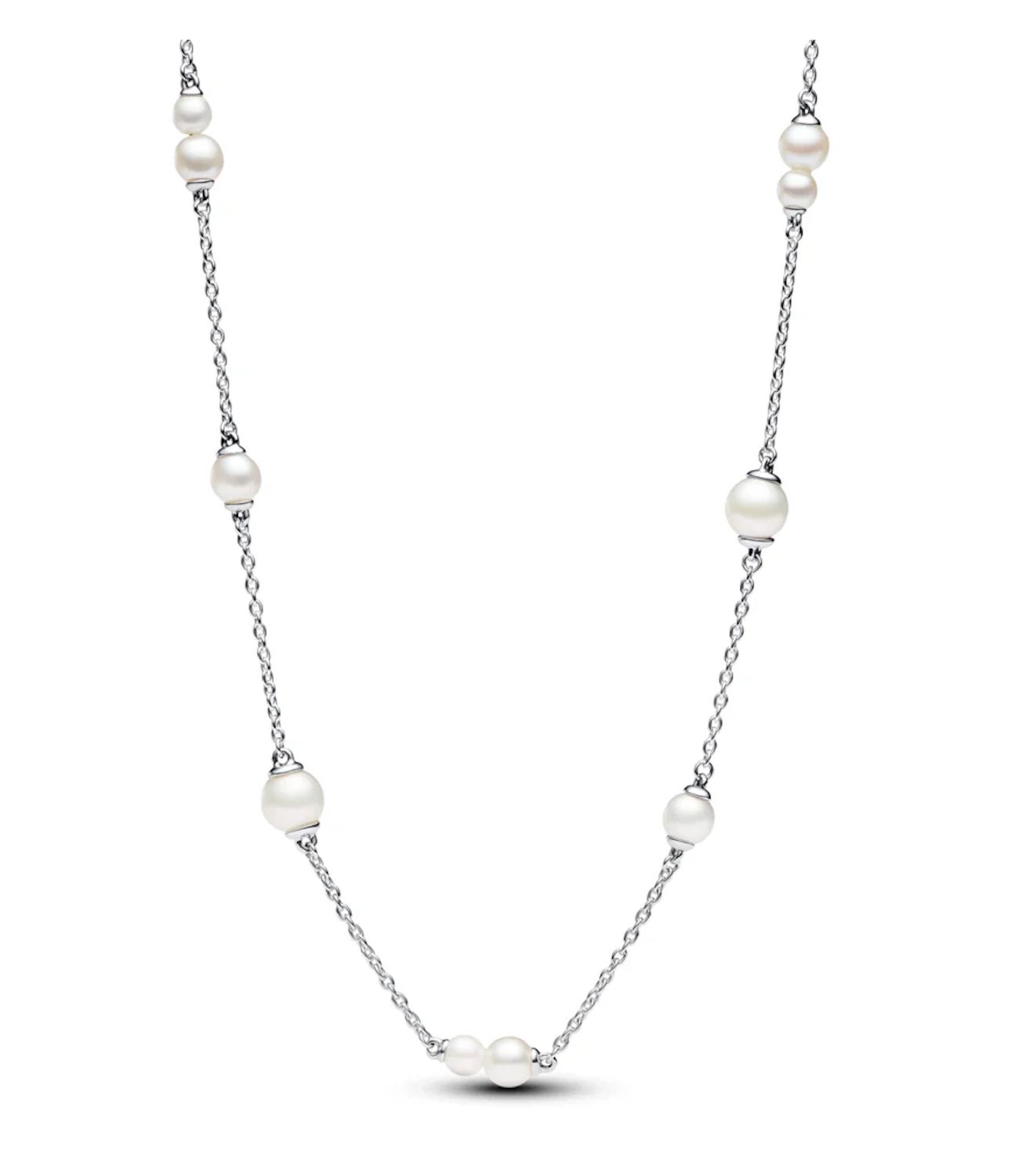 Freshwater Cultured Pearl Station Chain Necklace - 393175C01-45