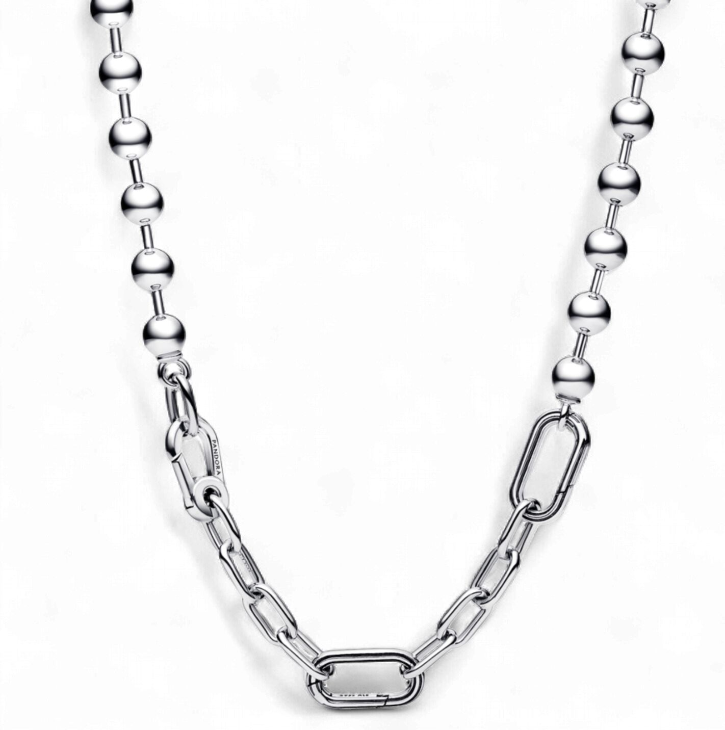 Pandora ME Metal Bead &amp; Link Chain Necklace-392799C00-45