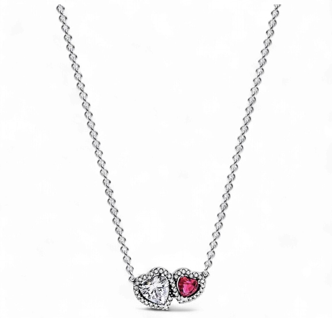 Halo Hearts Pendant Necklace-393632C01-45