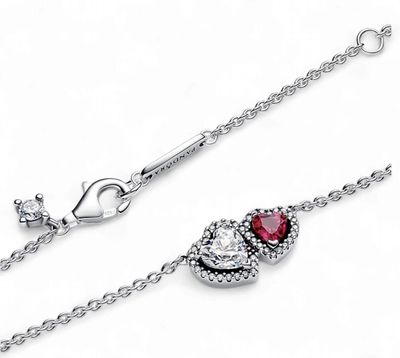 Halo Hearts Pendant Necklace-393632C01-45