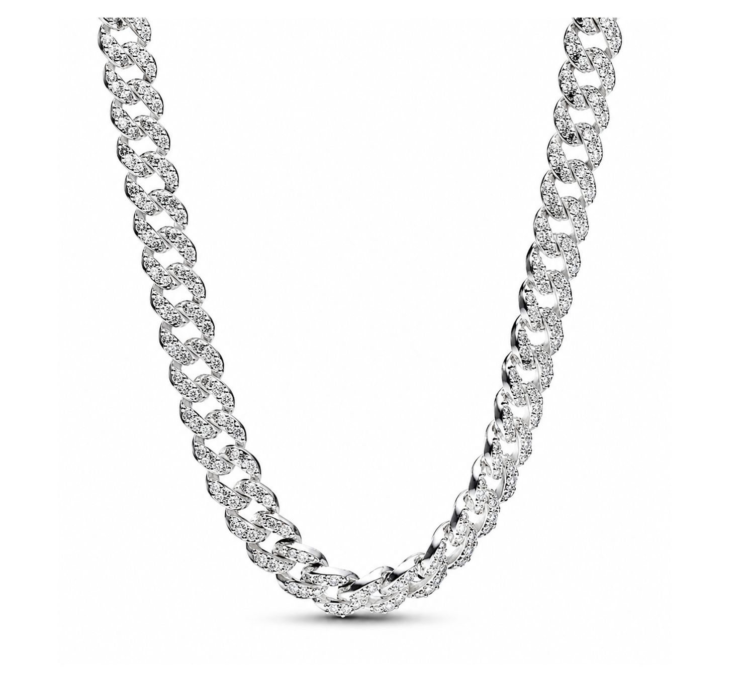 Pavé Cuban Chain Necklace 45cm-393161C01-45