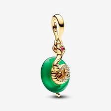 Snake Green Murano Glass Dangle Charm - 763617C01