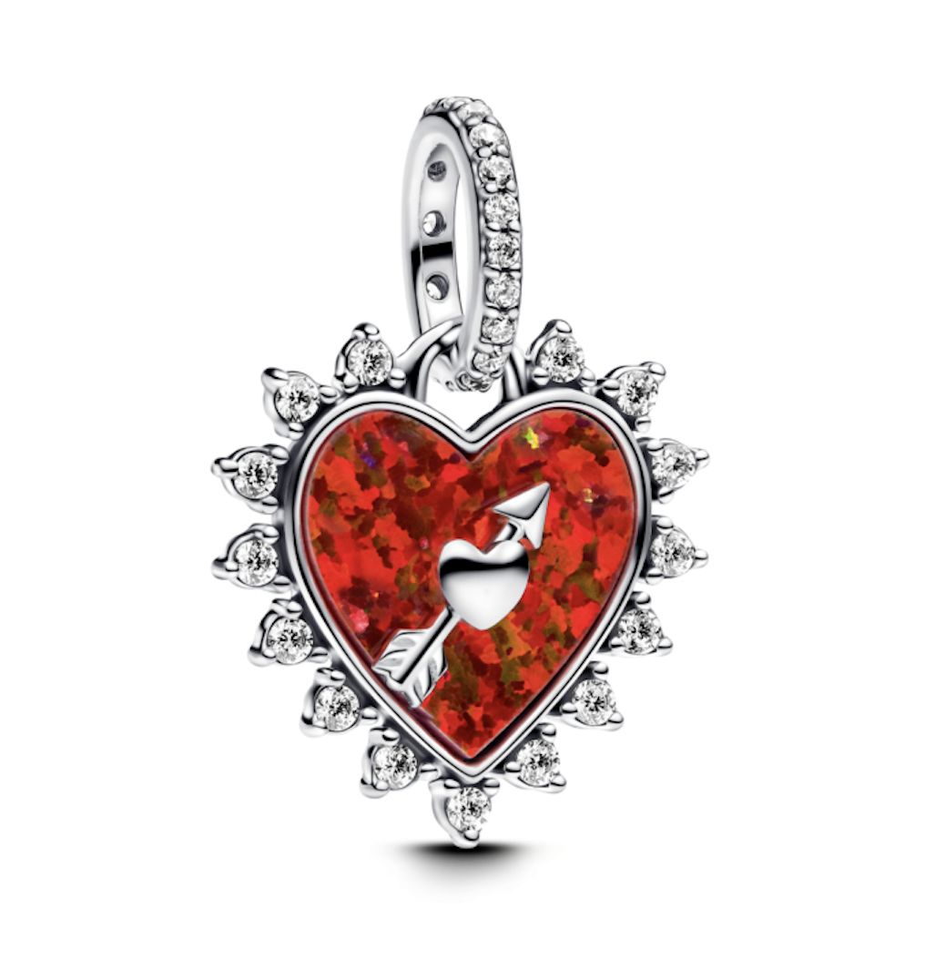 Spinnable Arrow Heart Dangle Charm - 793667C01
