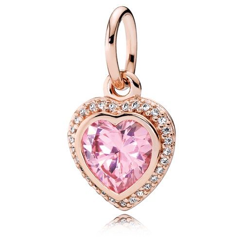 Sparkling Pink Heart Pendant - 380366PCZ