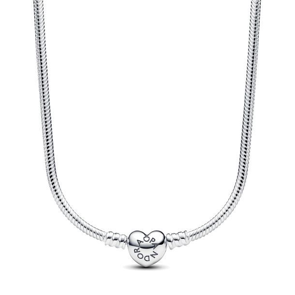 Pandora Moments Heart Clasp Snake Chain Necklace - 393091C00-45