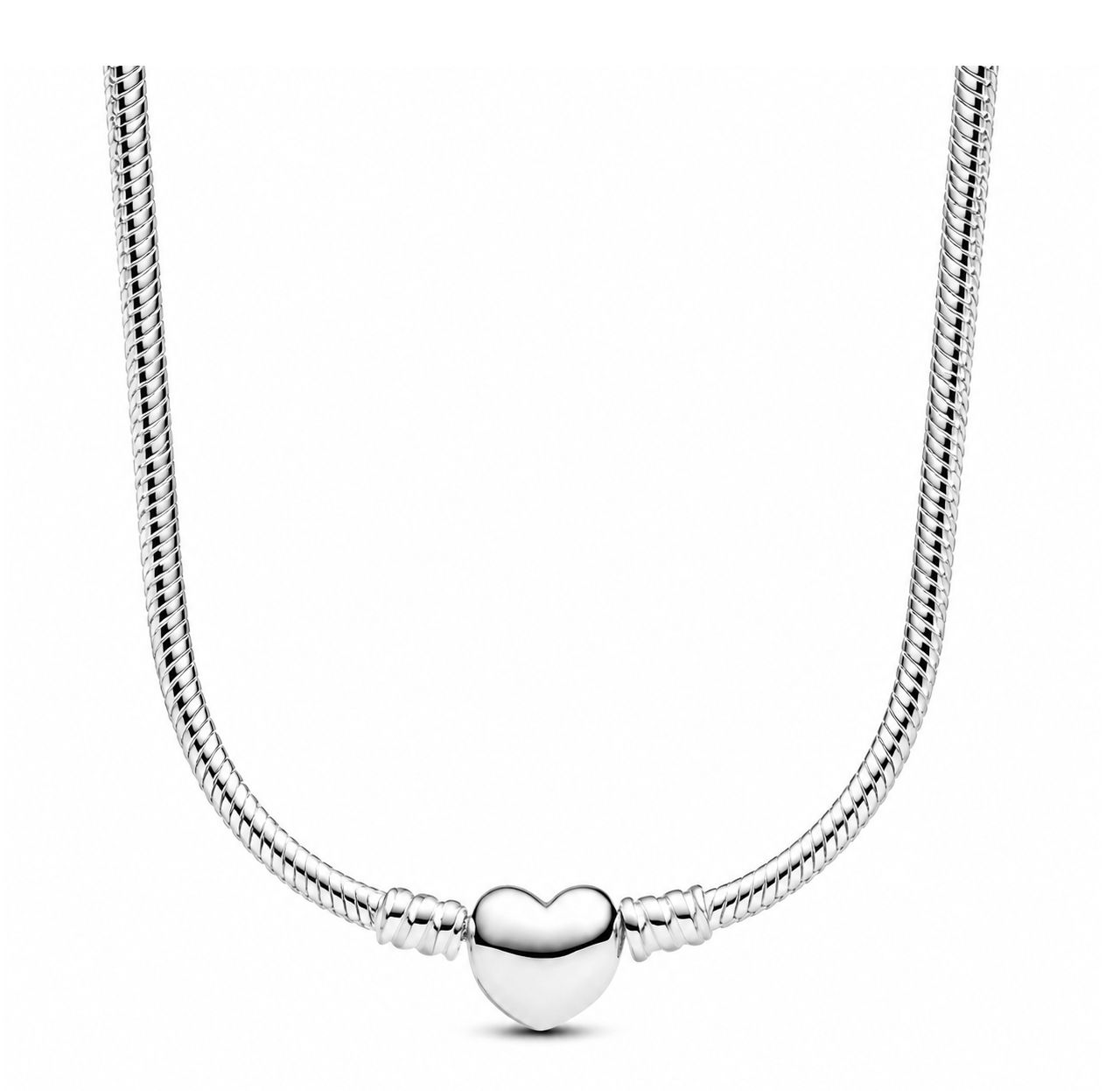 Pandora Moments Heart Clasp Snake Chain Necklace - 393091C00-45
