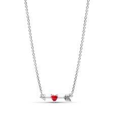 Arrow &amp; Murano Glass Heart Necklace - 393669C01-50