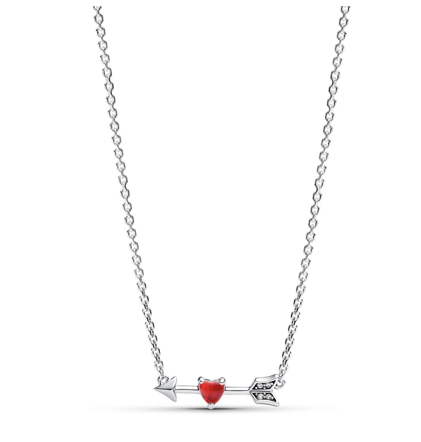 Arrow &amp; Murano Glass Heart Necklace - 393669C01-50