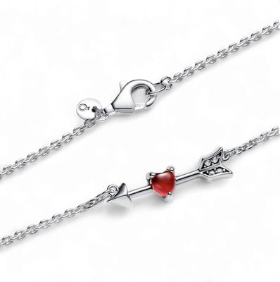 Arrow &amp; Murano Glass Heart Necklace-393669C01-50
