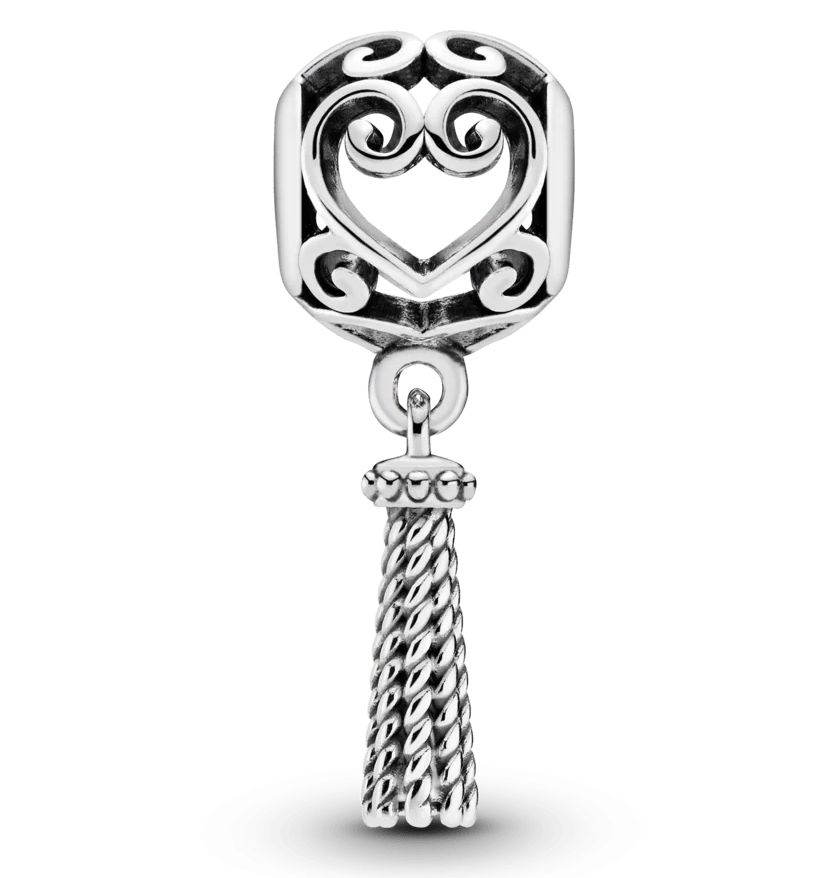 Ornate Hearts Tassel Dangle Charm-797037