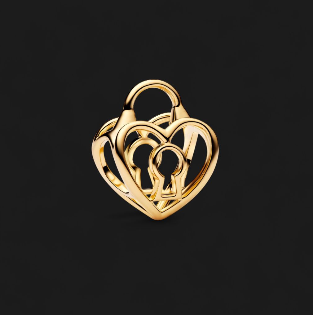 Openwork Heart Padlock Charm-764358c00