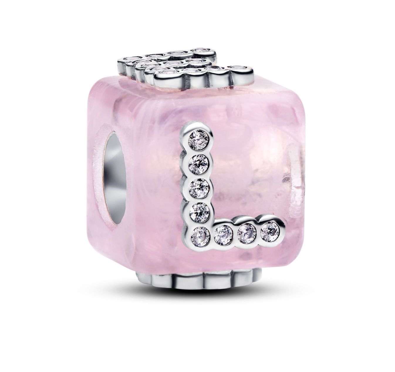 Pink Murano Glass Love Cube Charm-794433C01