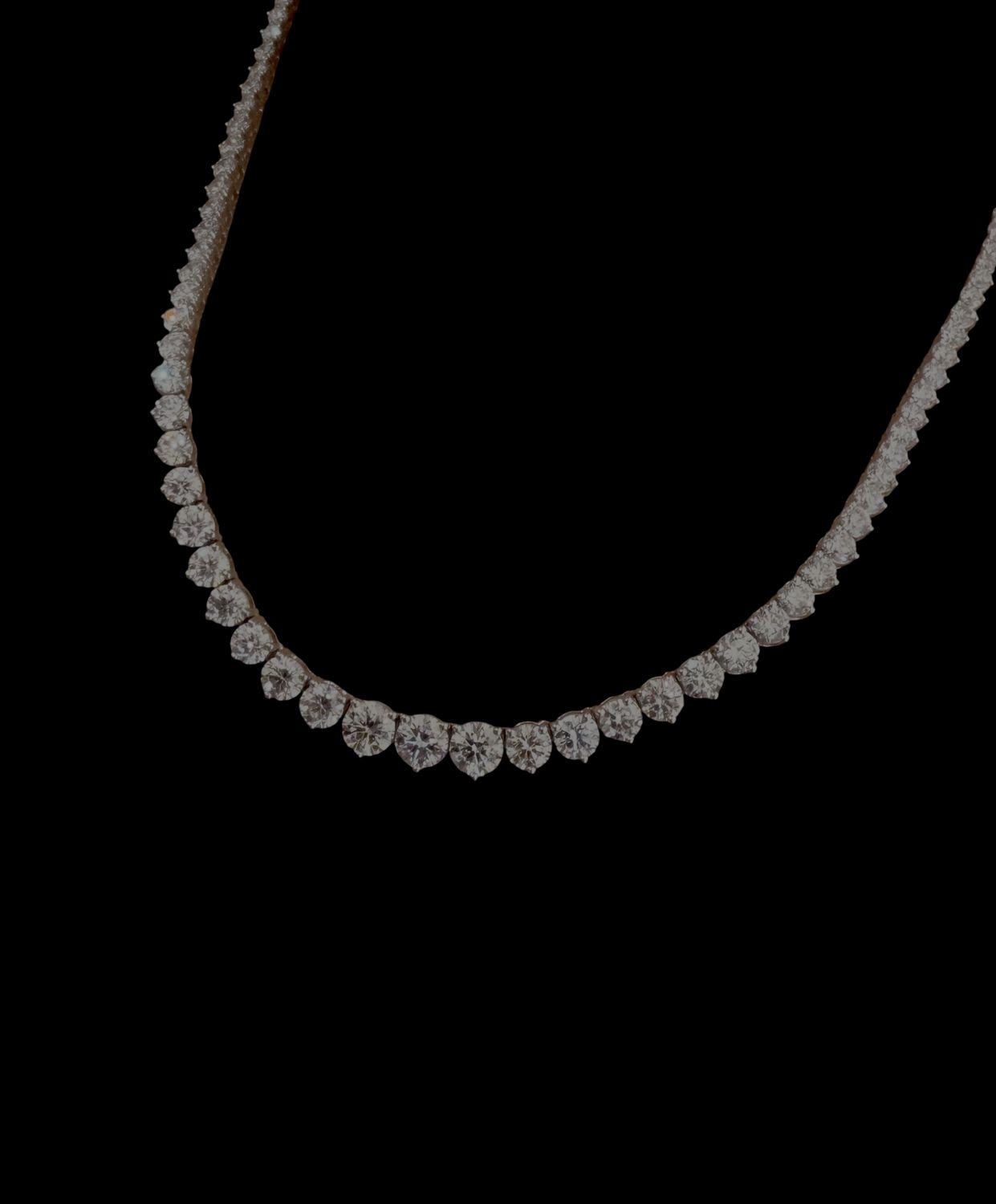 14KW Riviera Tennis Necklace-20.91ct Lab Grown Round Diamonds (VS1-E-F Color)