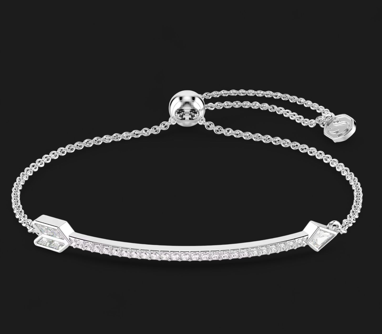 Idyllia Bracelet, Mixed Cuts, Arrow, White