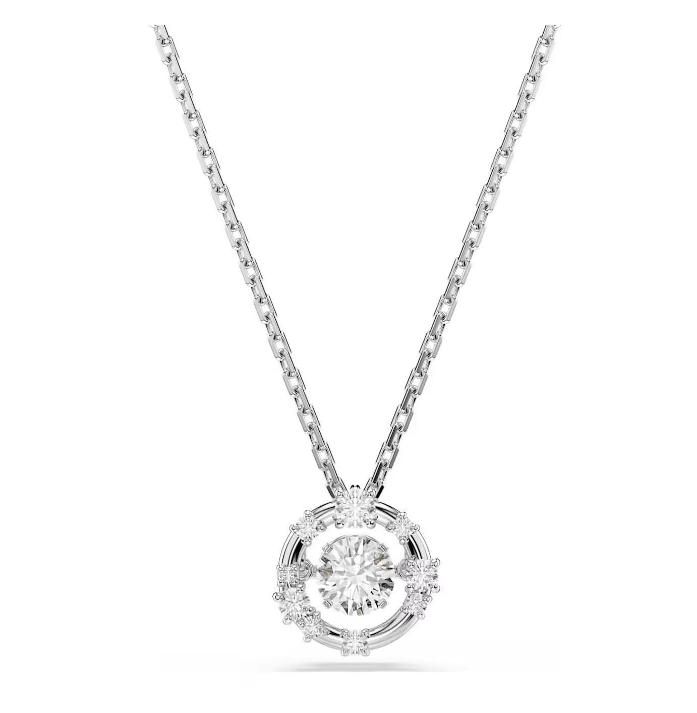 Constella pendant Round Cut, Dancing Stone, White-5738247