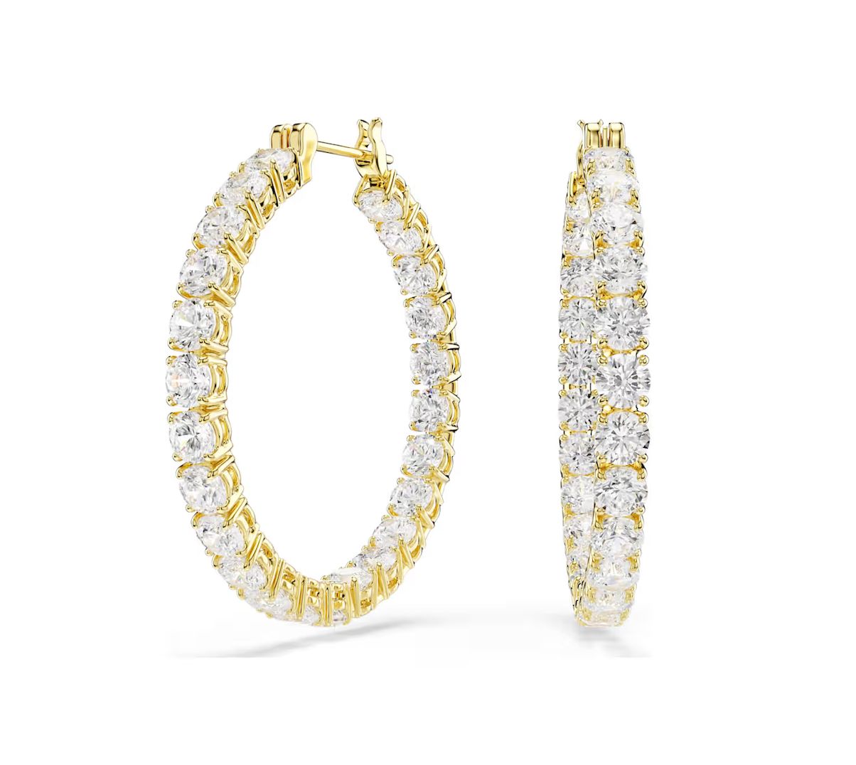 Matrix Hoop Earrings Round Cut-5750620