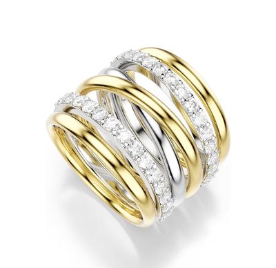 Hyperbola Cocktail Ring (3 Rings in One)-Size 58