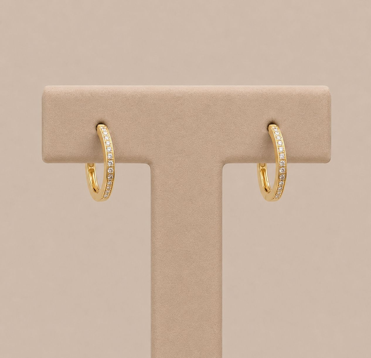 Diamond (0.08ct) Huggie Earrings, Colour: Yellow Gold