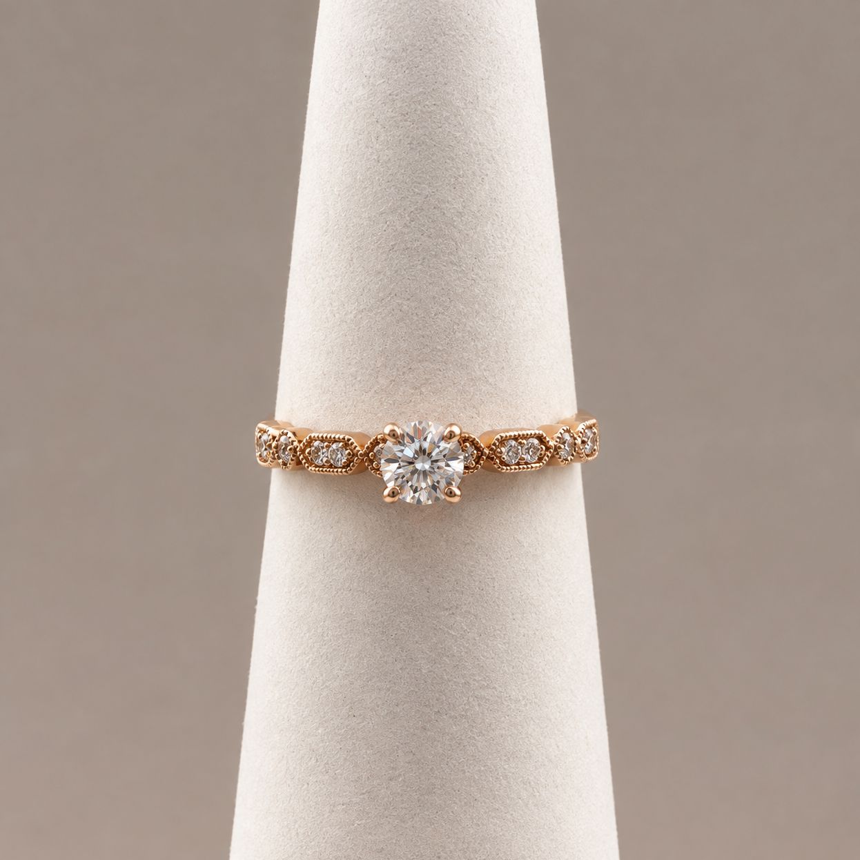 Elegant Rose Gold Diamond Promise Ring