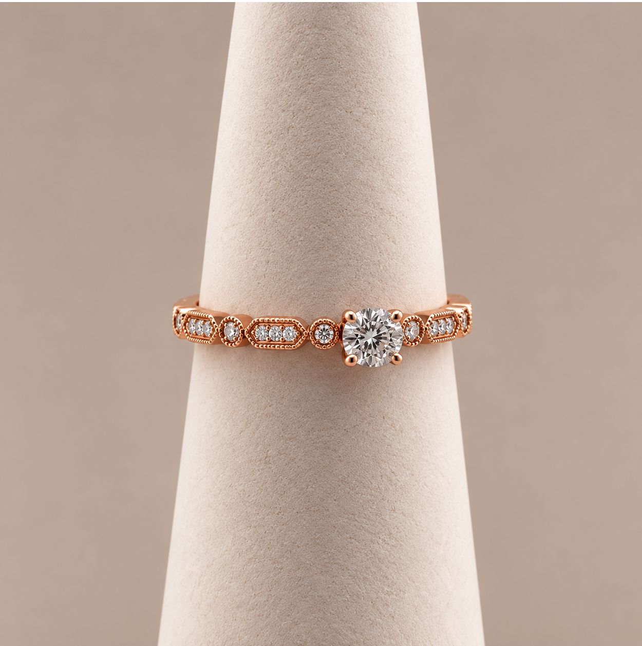 Elegant Rose Gold Diamond Promise Ring
