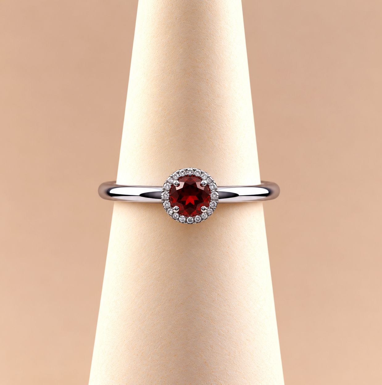 Classic Radiant Birthstone Rings, Colour: Garnet-January
