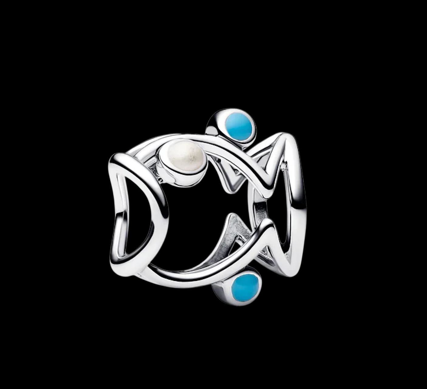 Open Work Swimming Fish Charm - 7944699c01
