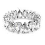 Vittore ring, Pear cut, White, Rhodium plated