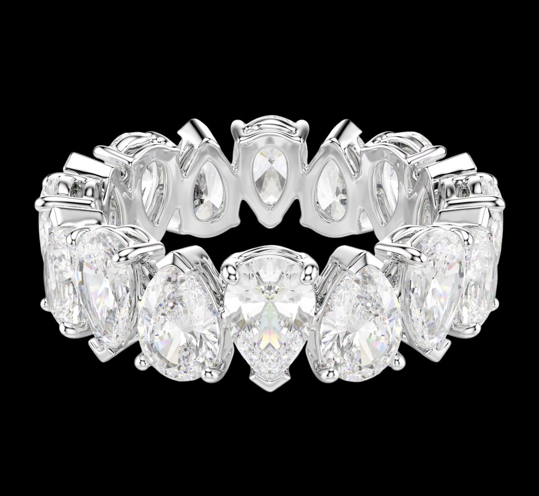 Matrix Vittore Ring, Pear Cut, White, Silver-5572825