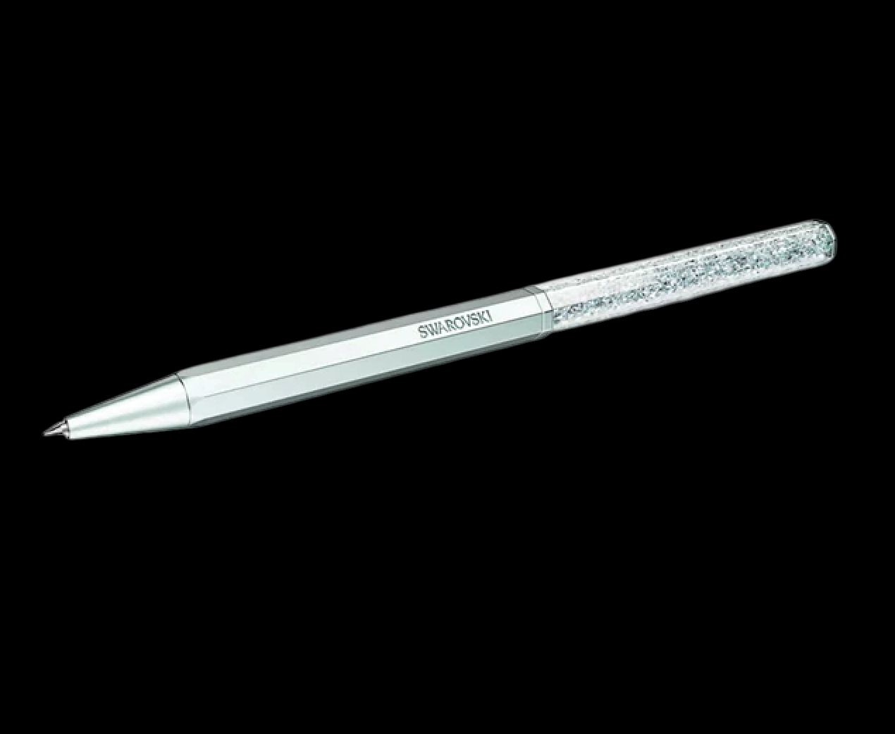 Crystalline Ballpoint Pen, Star, Blue, Chrome Plated-5669935
