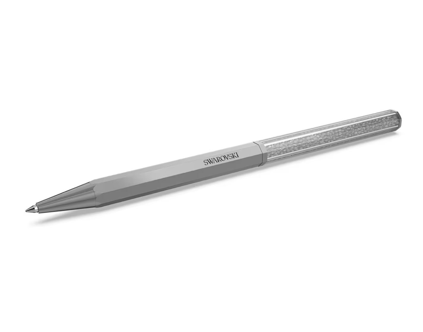 Crystalline Octagonal Ballpoint Pen in Gray, Graphite Plated-5654064