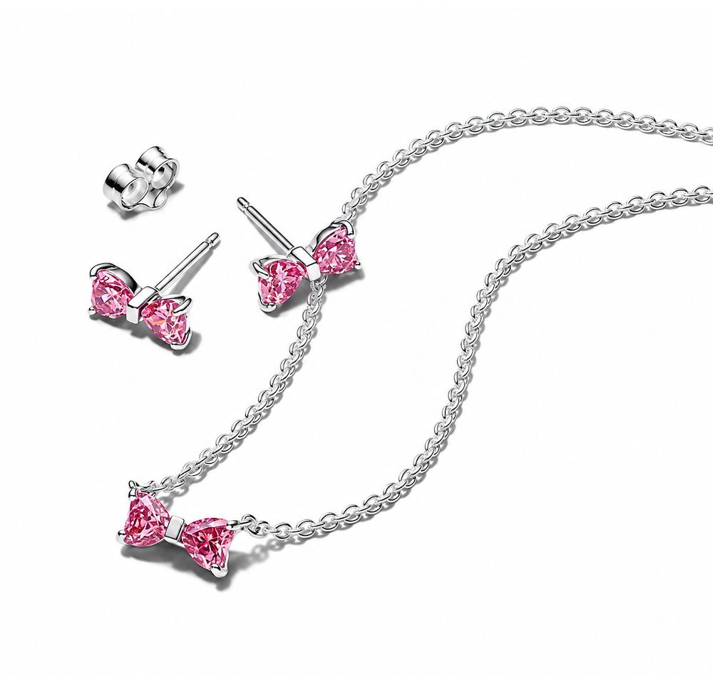 Sparkling Pink Bow Jewelry Gift Set-B802653