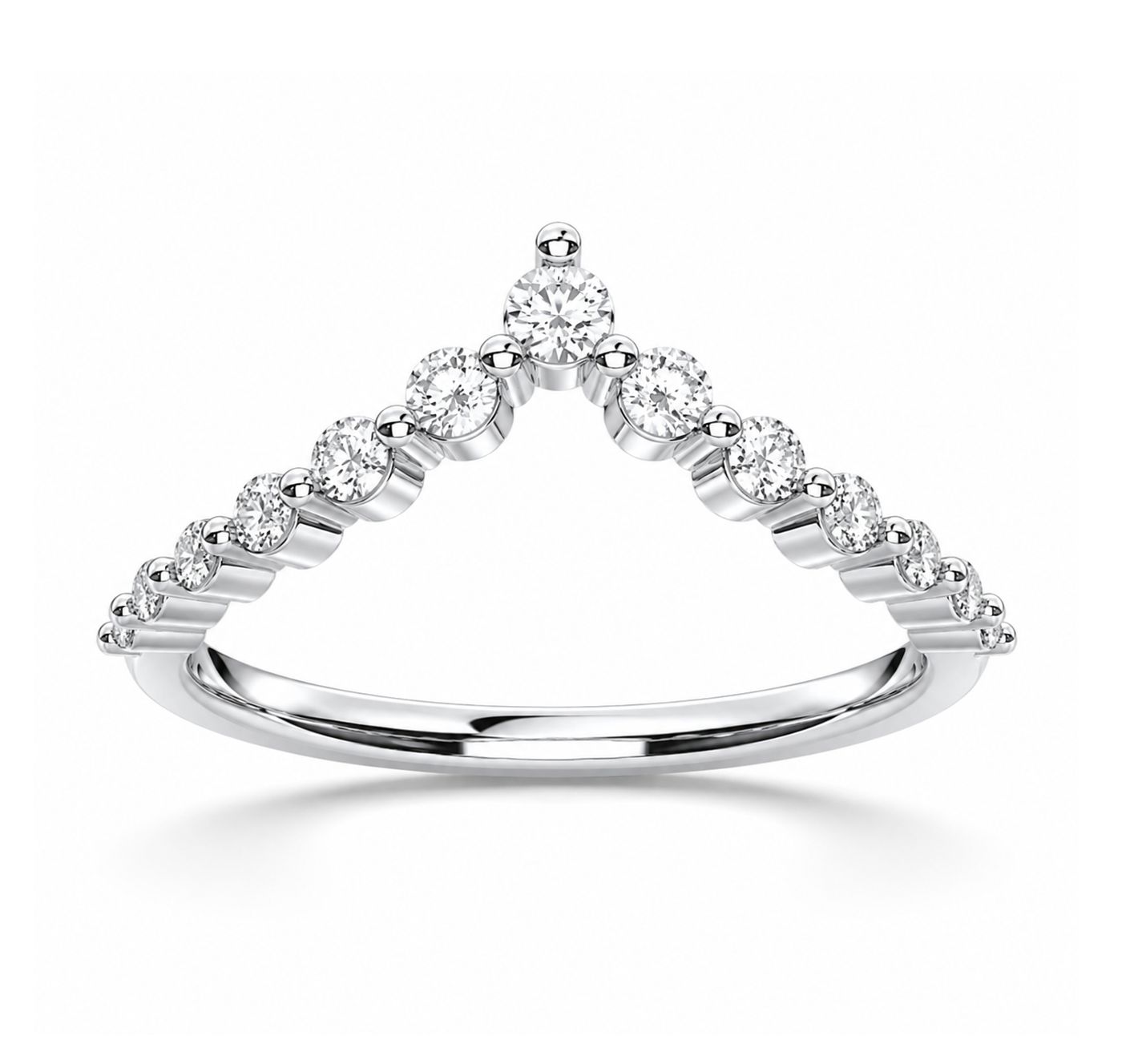 14KW "V" Lab Diamond Band (0.50tdw), Size: .50CT/WG