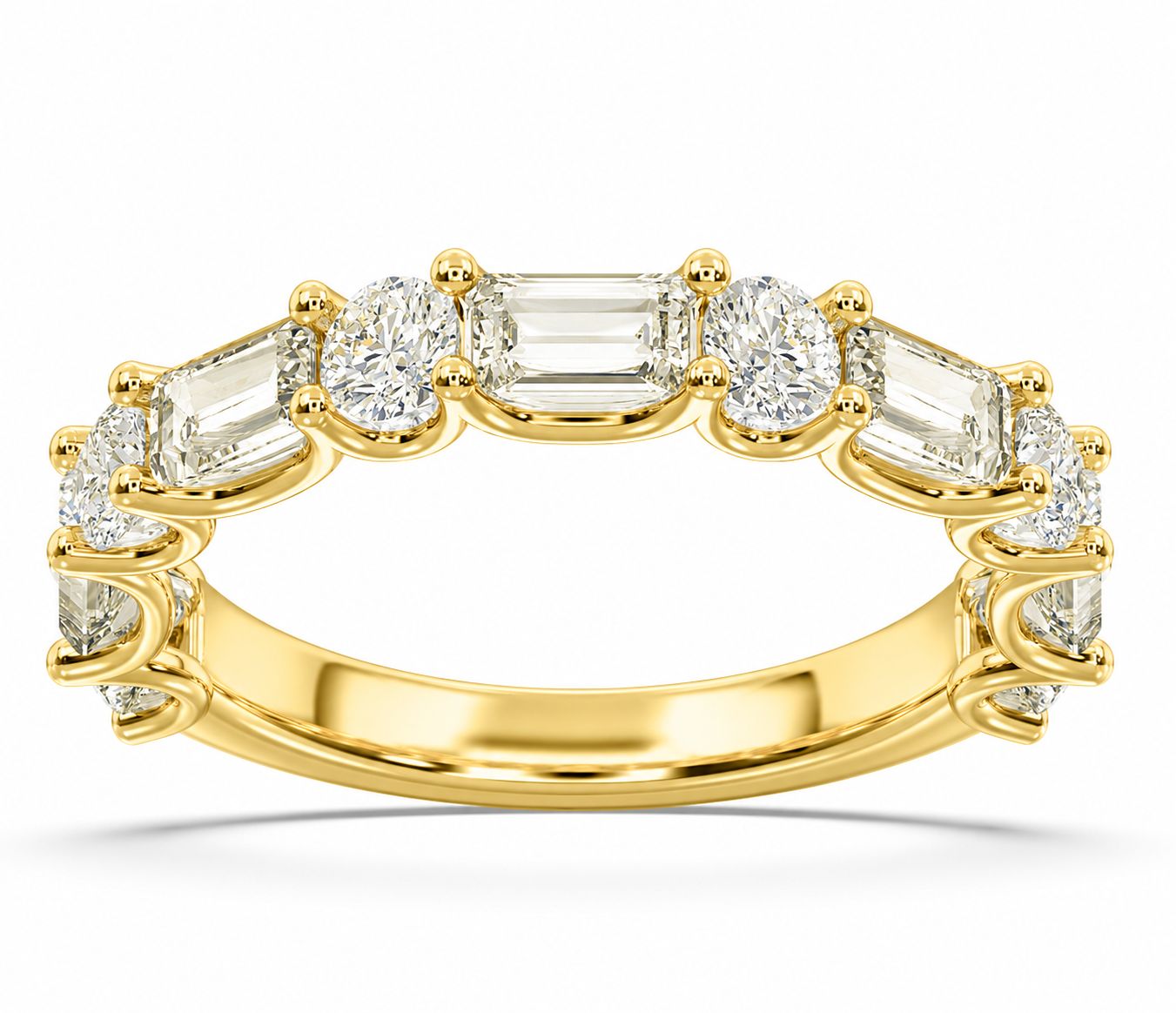 14KY Baguette/Round Lab Diamond Band (1.66tdw), Size: 1.50CT/YG