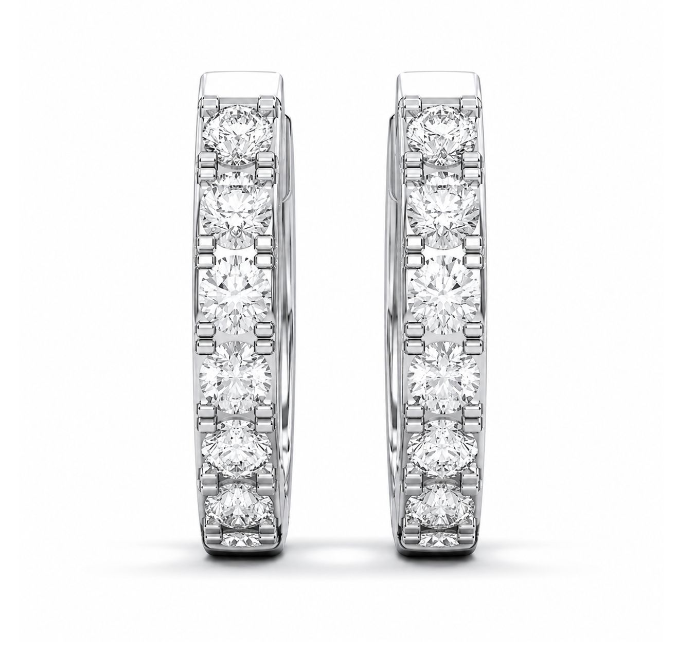 14KW Lab Round Diamond Huggies (1.68tdw), Size: 1.50CT/WG
