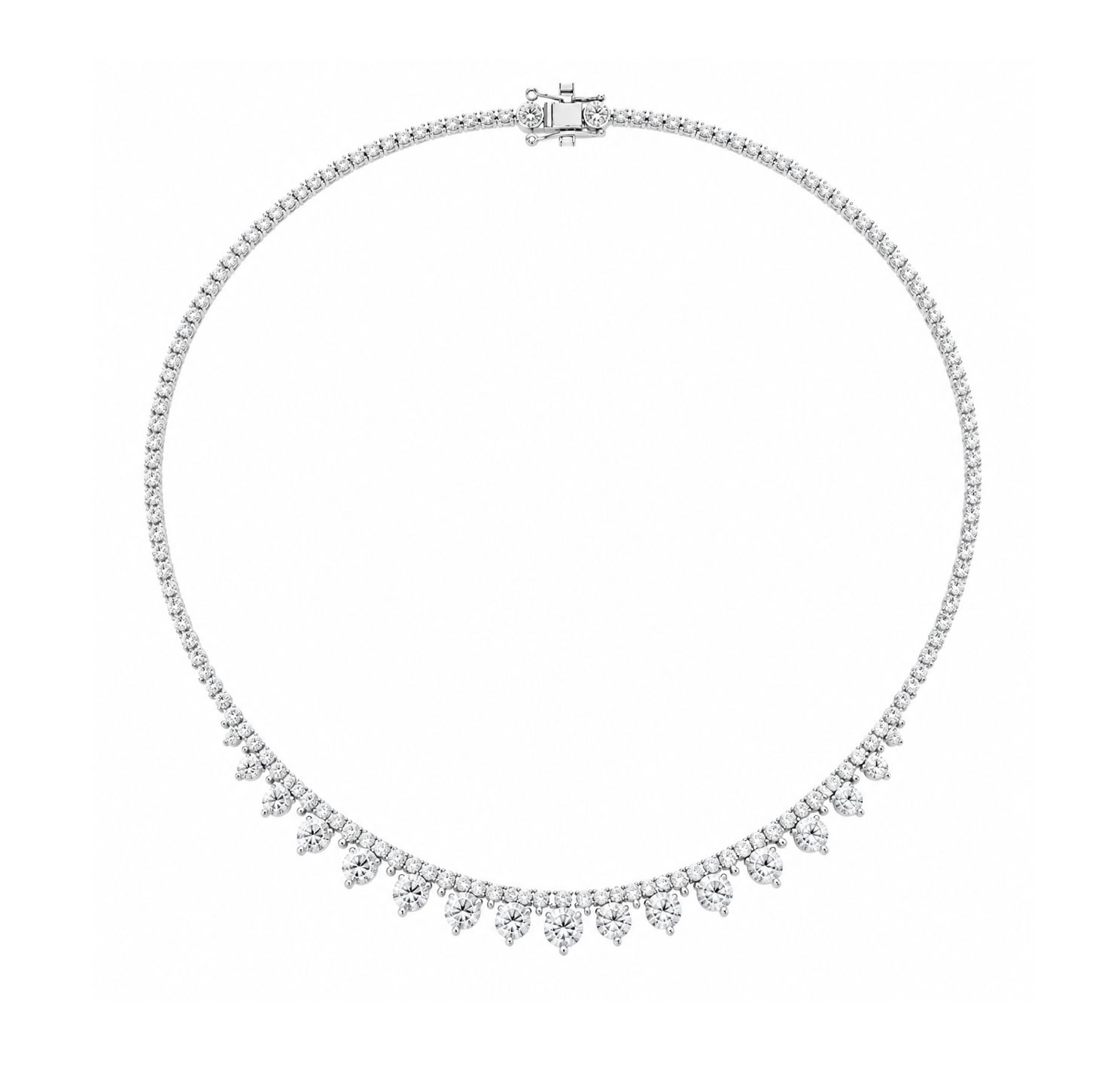 14KW Lab Diamond Rivera Necklace (10.3tdw), Size: 10.00CT.1/WG