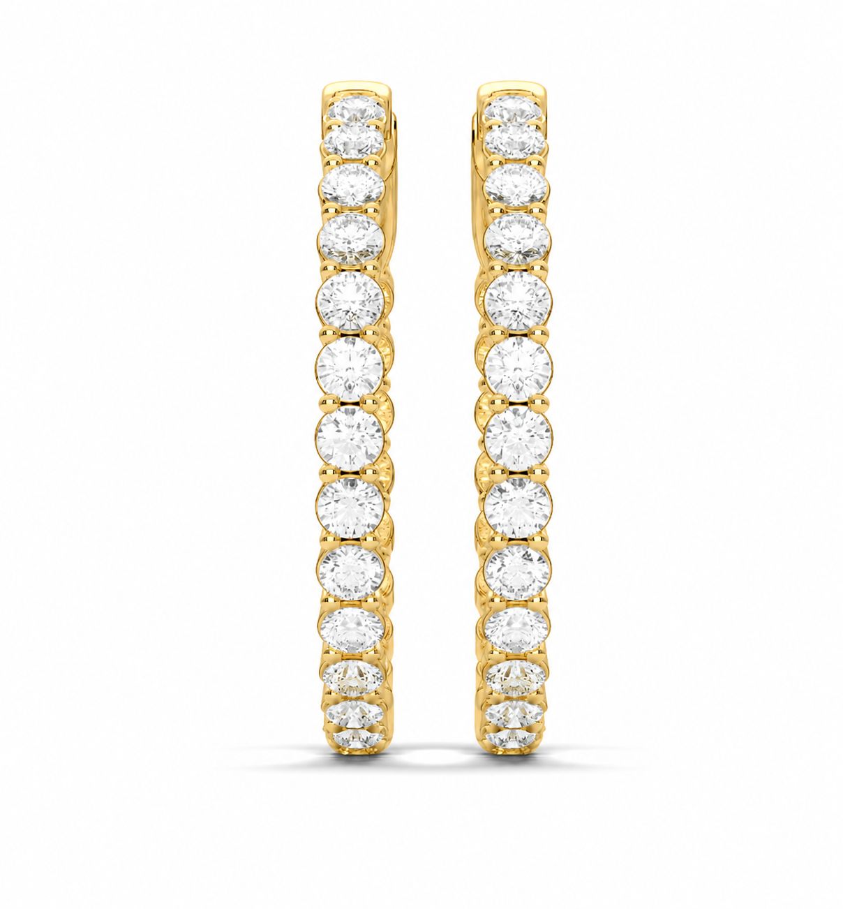 14KY In-Out Hoop Earrings (1.50tdw), Size: 1.50CT/YG