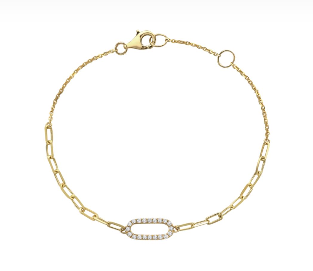 Gold and Diamond Link Bracelet