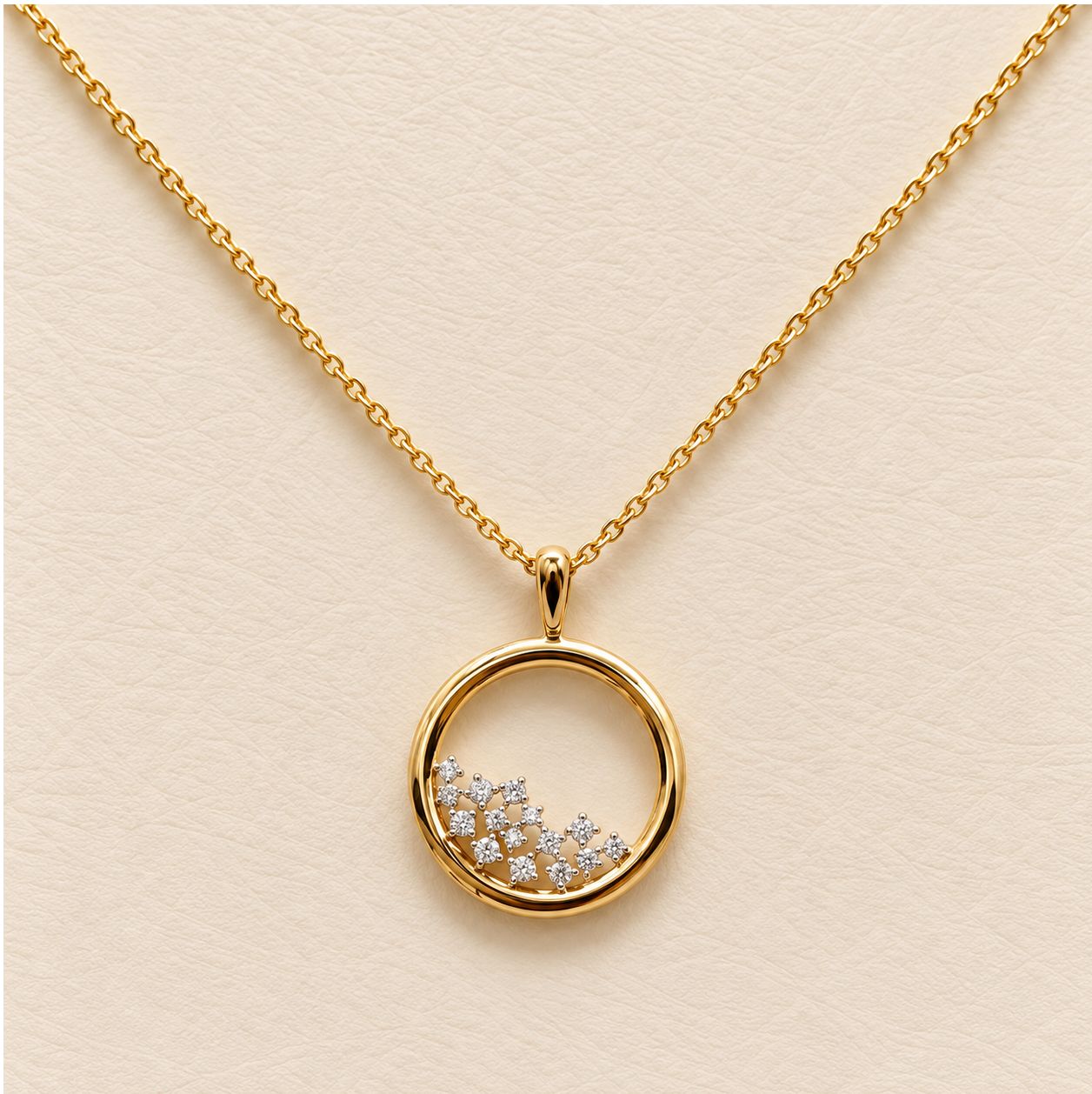 Circled Diamond Clustered Pendant