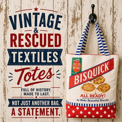 Vintage &amp; Rescued Textiles Totes
